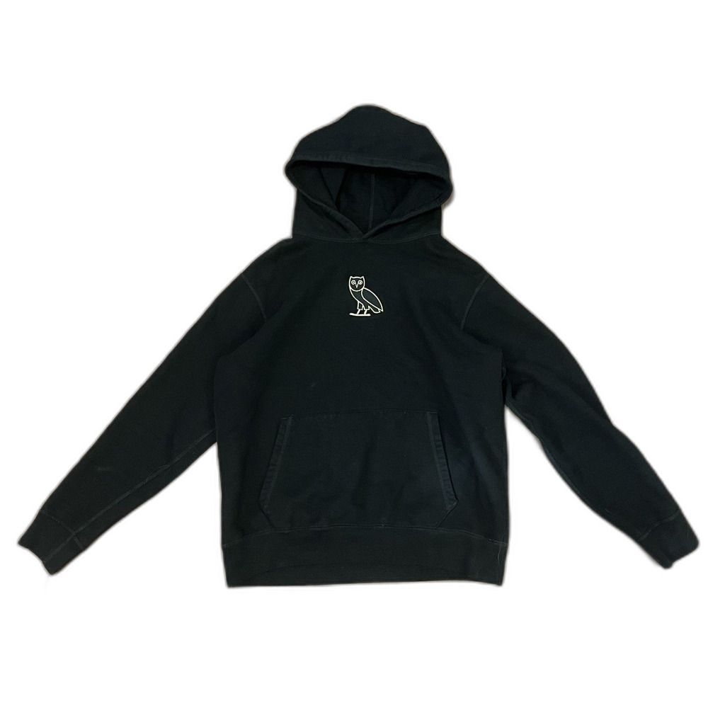 OVO Drake Octobers Very Own Reflective Owl Black Pullover Hoodie Size Medium OG